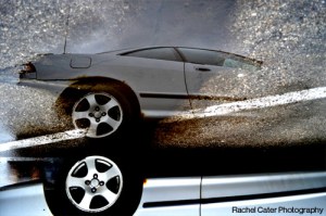 Puddle Reflections Parked Car in Toronto