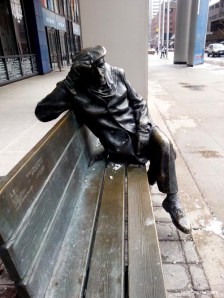 Toronto CBC Building Glenn Gould sitting on a bench