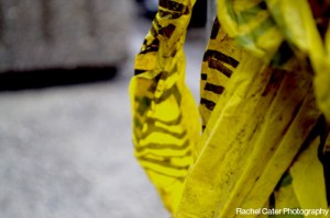 Close up photo of caution tape in Toronto