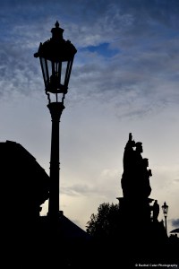 Statue on Charles Bridge silhouette Rachel Cater Photography