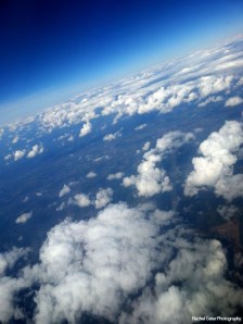 View of cloud and land from Plane Rachel Cater Photography