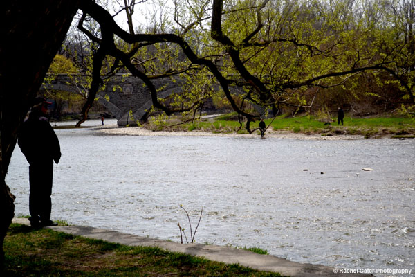 Man watching fishermen Toronto Rachel Cater Photography