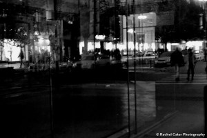 Reflections in a window BW Prague Rachel Cater Photography